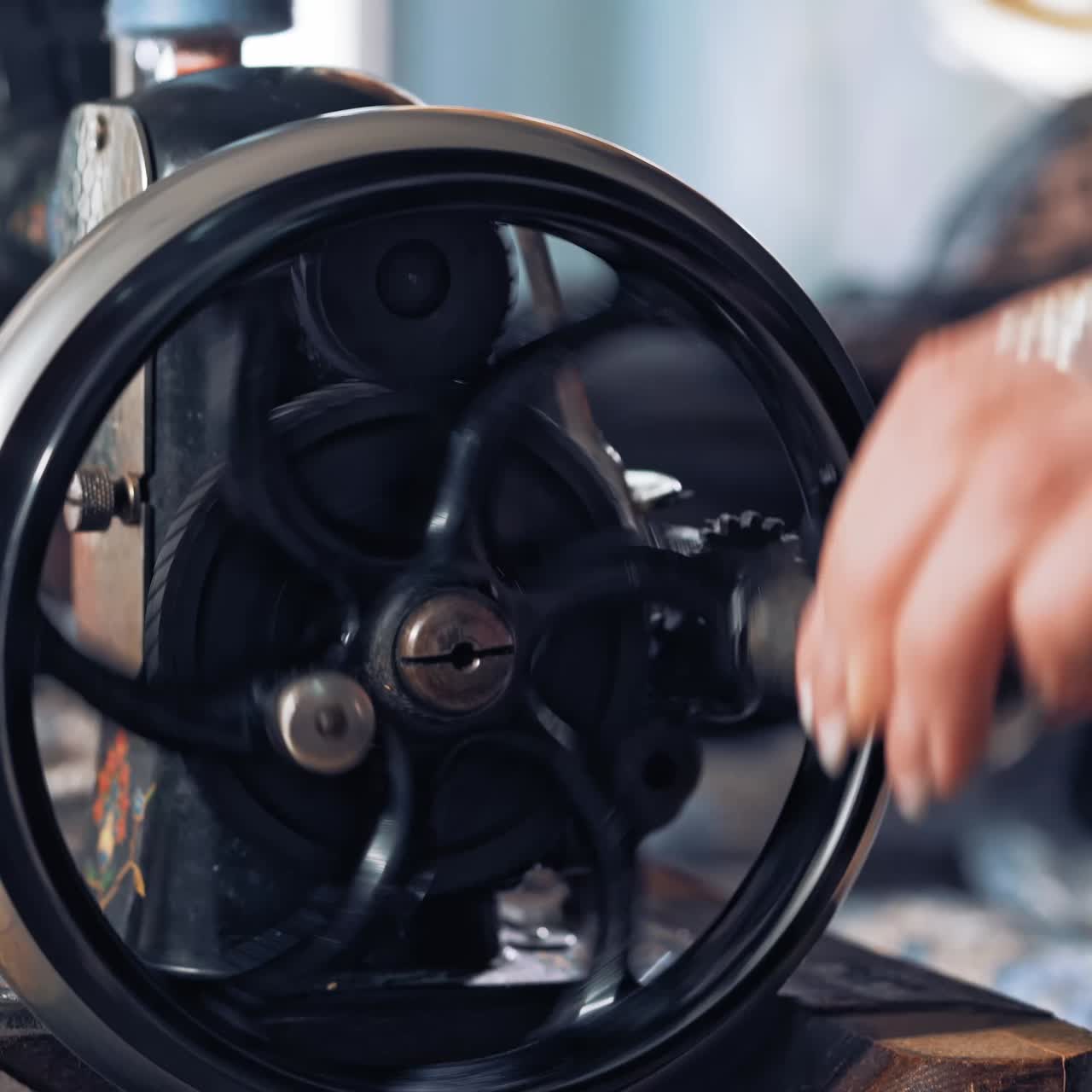 Dressmaker work on sewing machine