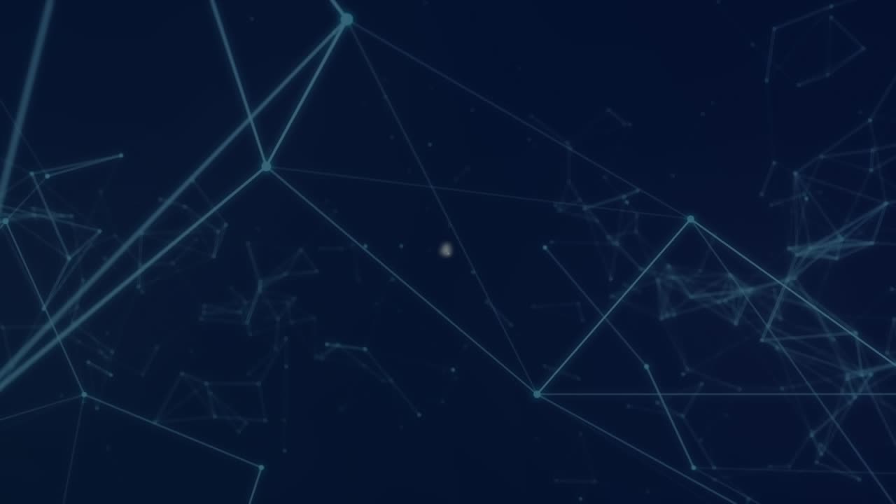 Animation of network of connections with icons over city