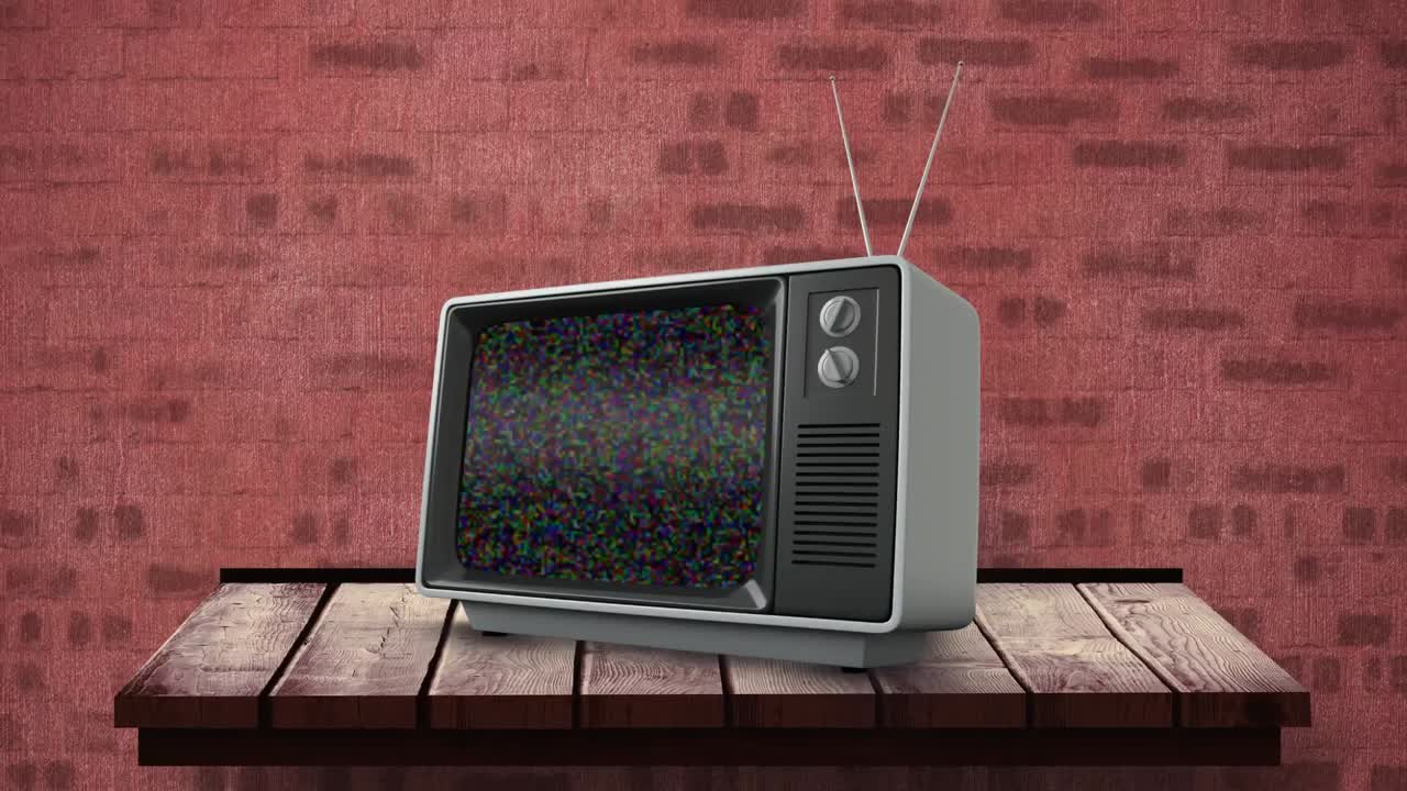 televisión en un mostrador de pared de madera