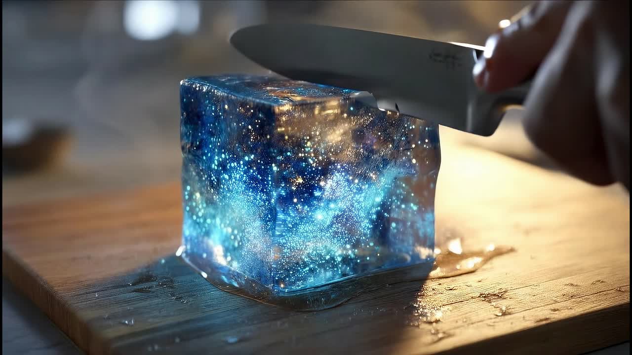 Cutting a Glowing Cosmic Ice Cube