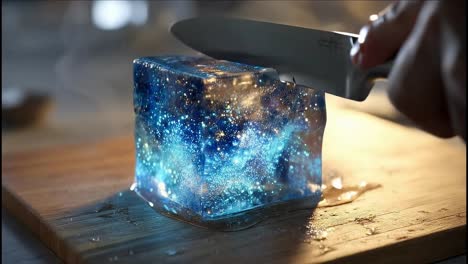 Cutting a Glowing Cosmic Ice Cube