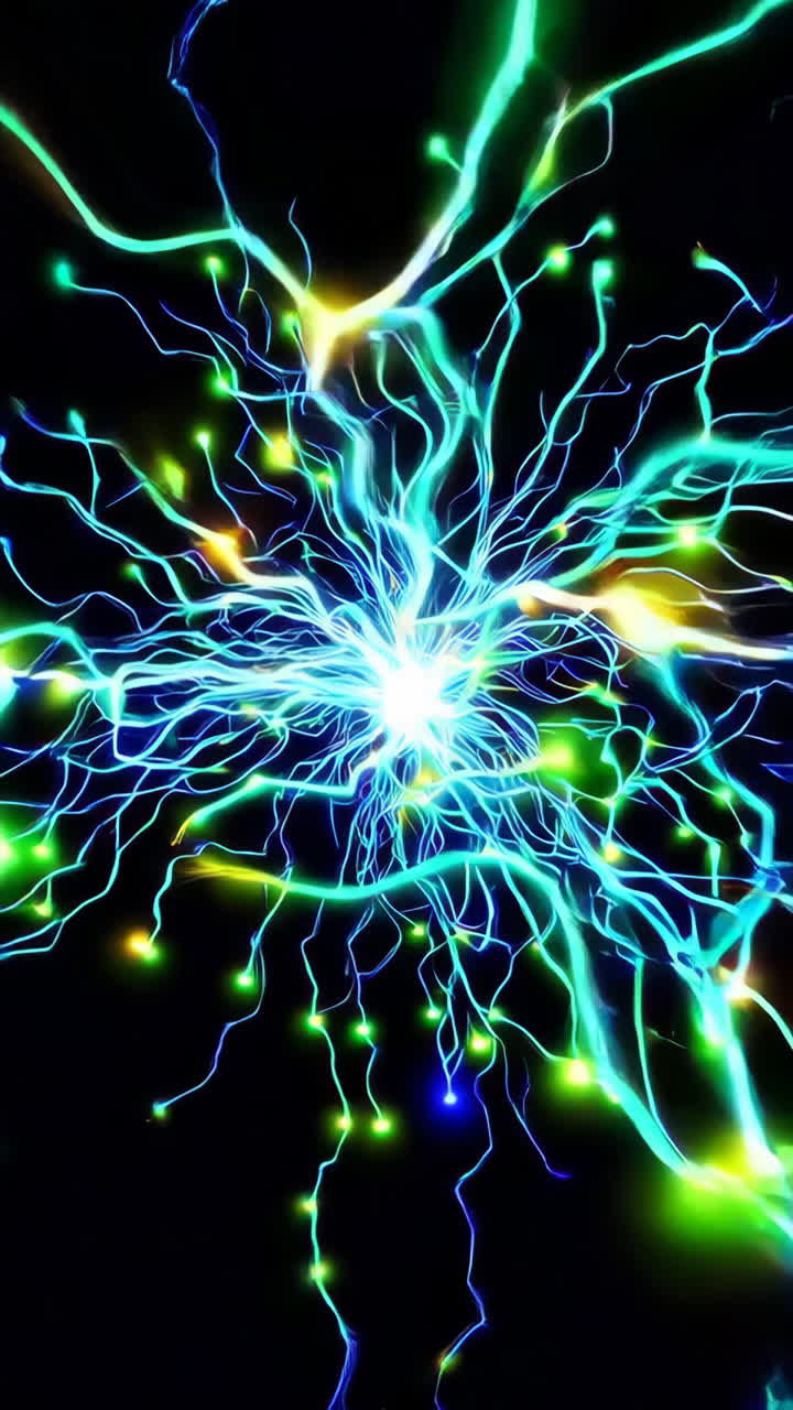 Abstract Glowing Electric Energy Burst