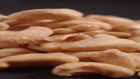 close-up of salted cashews