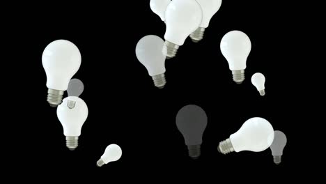 animación de bombilla en bucle abstracta de 4k, fondo de color negro