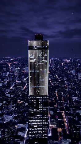illuminated skyscraper in a night cityscape