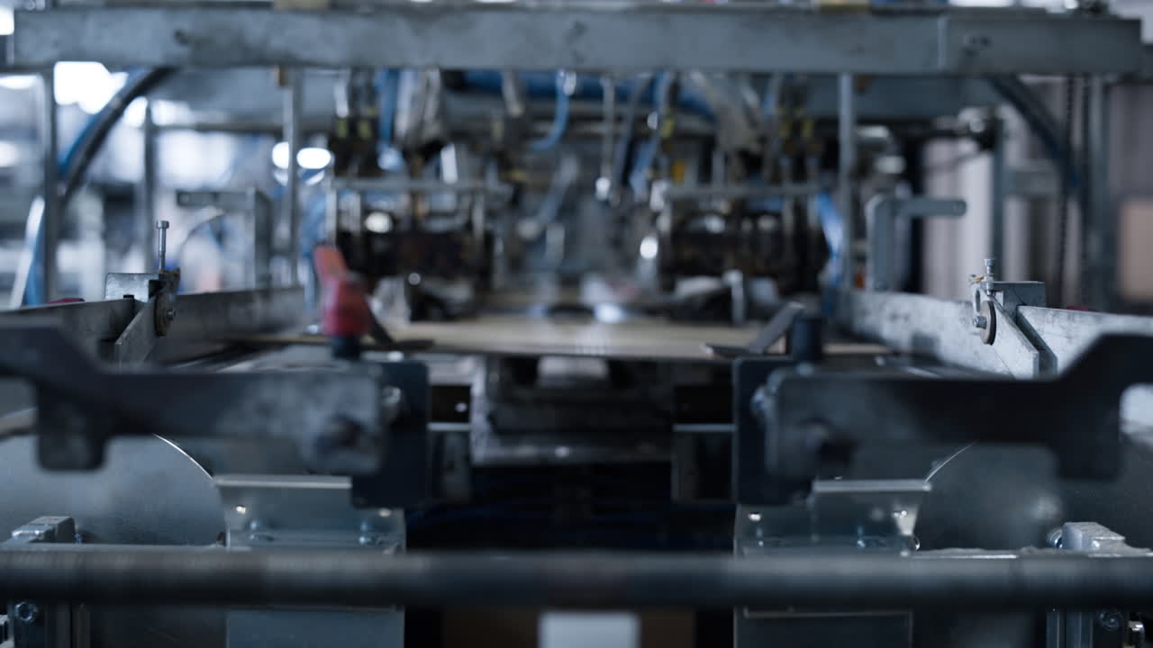 Förpackningsmaskin för kartonglådor som tillverkar lådor för produktionsanläggning.