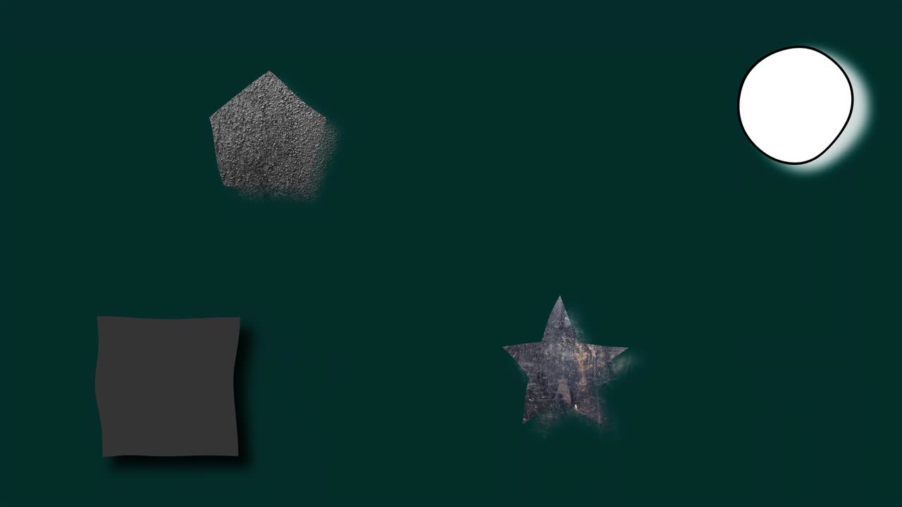 3d rendering of random set shapes and textures. Computer generated art background