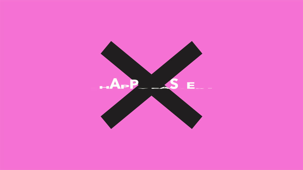 Happy Easter text with cross on fashion pink gradient