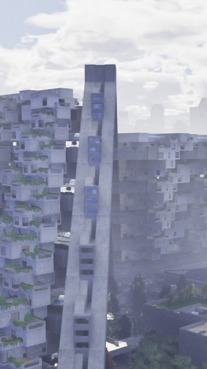 Modern architectural design of urban living spaces in a vibrant cityscape