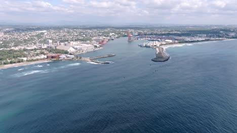 aerial view of the haina port in dominican republic