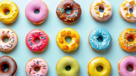 selection of colorful donuts
