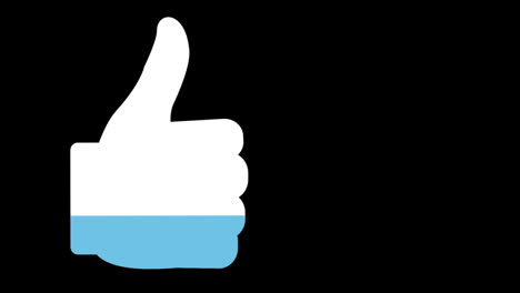 blue hand thumbs up that fills up