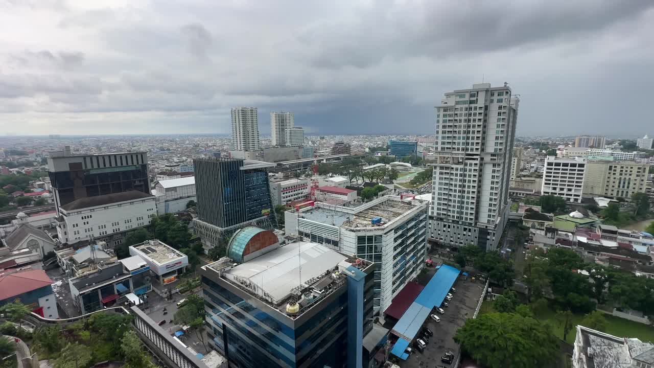 Medan capital city of sumatra province indonesia skyline central city centre skyscrapers buildings skyline