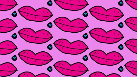 kids drawing pop art seamless background with theme of lips