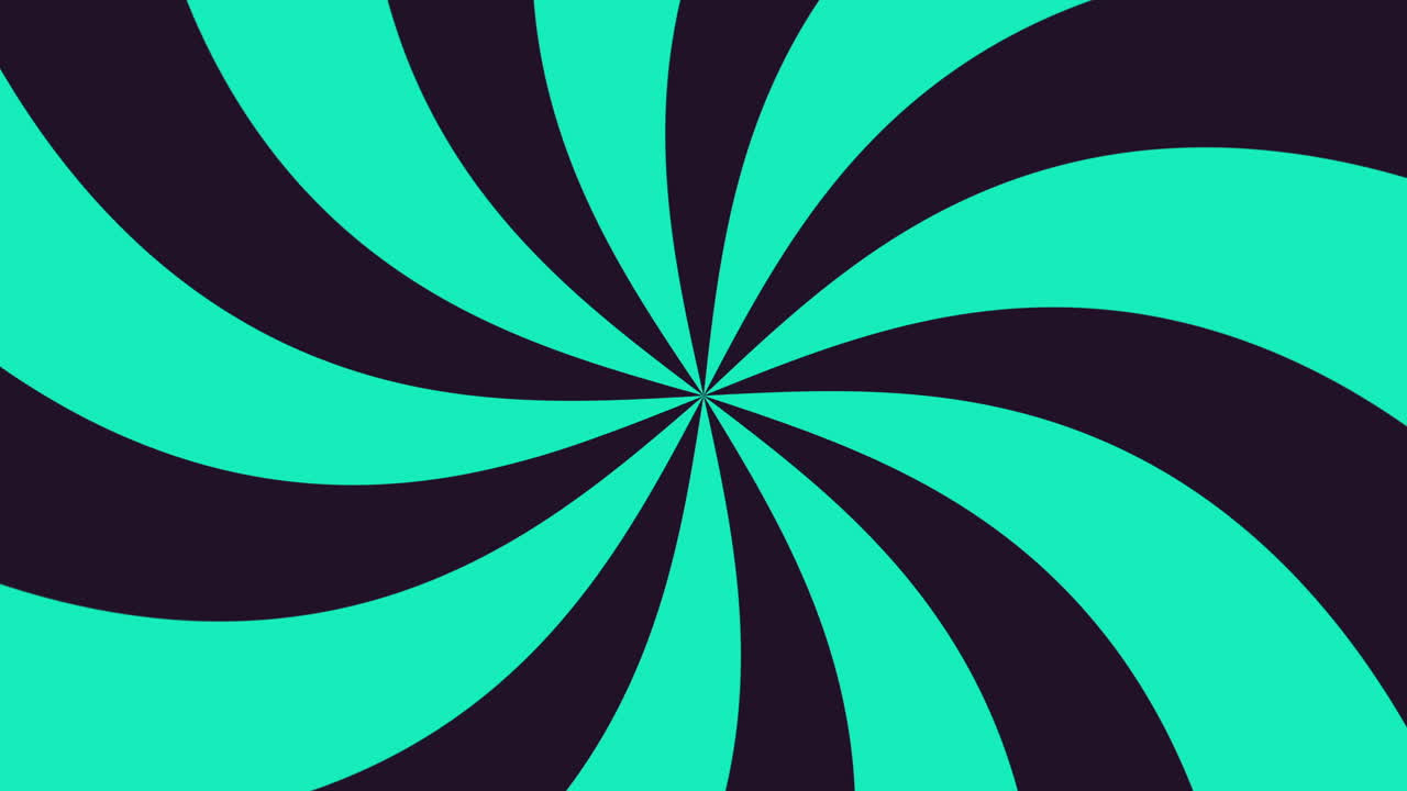 Hypnotic Swirling Teal and Black Abstract Background Loop