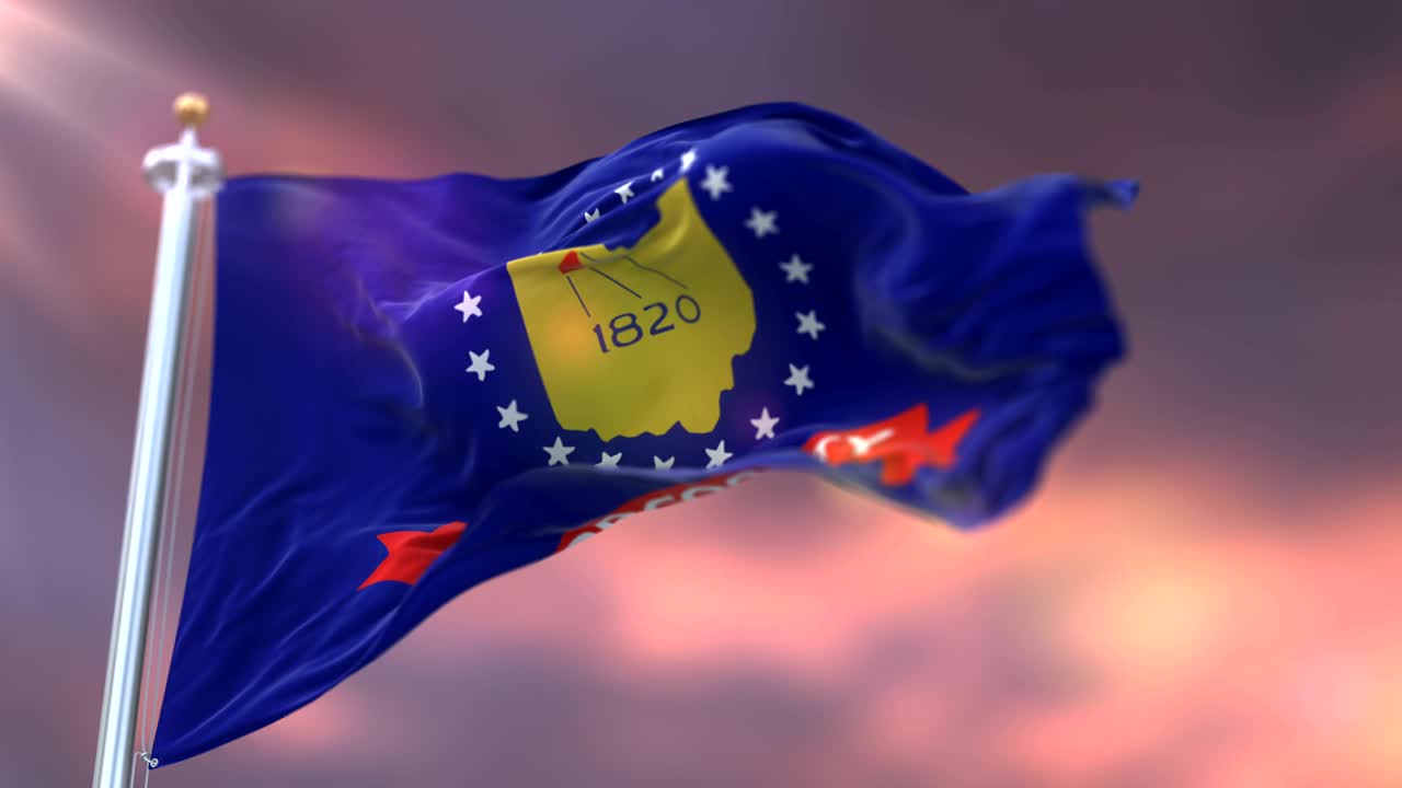 오하이오 주 우드 카운티의 발, 해가 지면, 미국 지역 - 루프