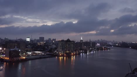 city at dusk nigeria drone 01