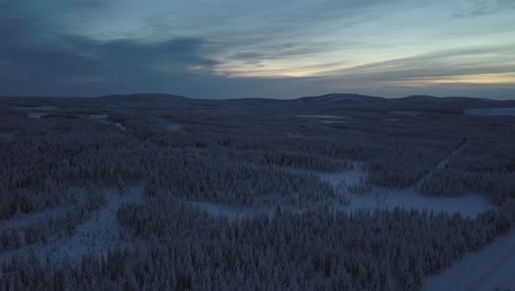 The-frozen-winterscape-with-a-road-of-Hanhimaa-in-Finland