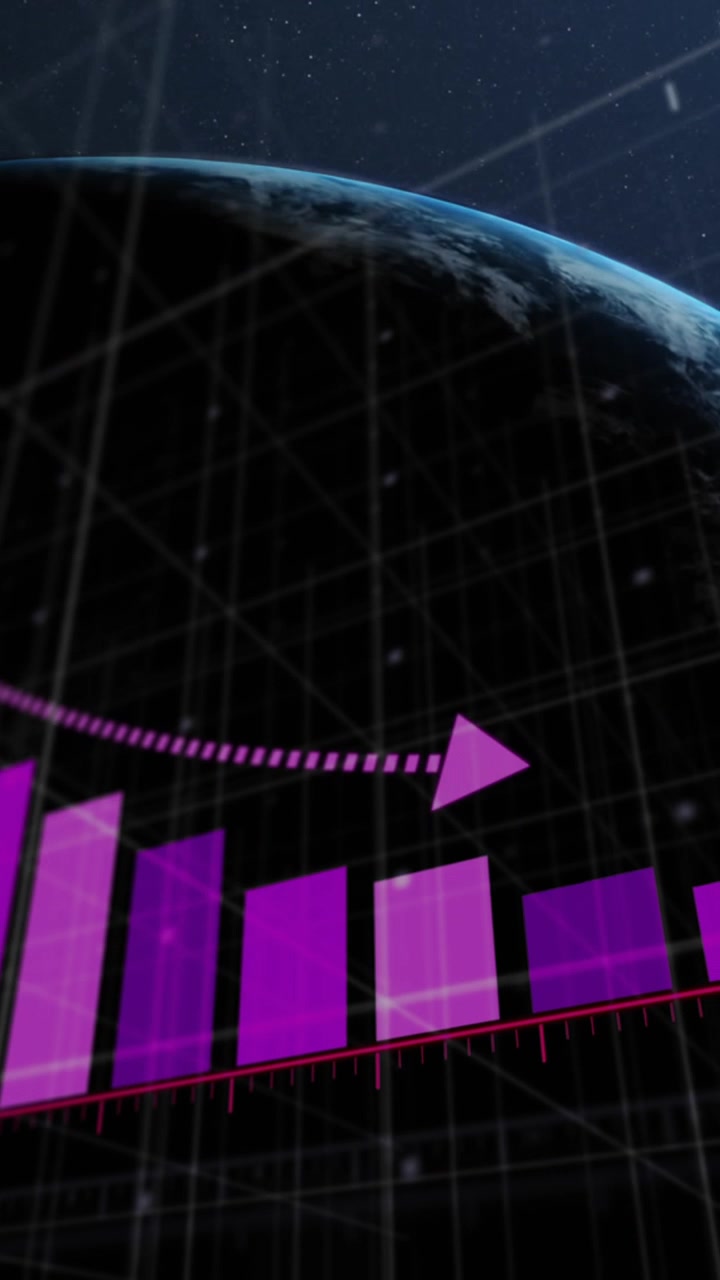 Animazione dell'elaborazione di dati finanziari sul globo