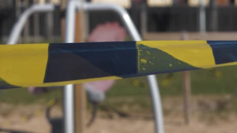 the playground is closed, close-up