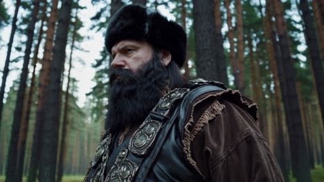 viking warrior in the forest