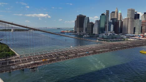 aerial video of brooklyn bridge with nyc skyline c 4k 2025 06 09 06 08 10 utc.mov | adventure, aerial, ambiance, architecture