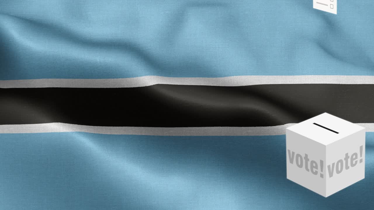 보츠와나를 위한 투표용지 선택 - 발 앞에 있는 투표용지 - 선거 - 투표 - 보츠바나의 발 - 보쓰바나 발 높은 세부 사항 - 국가 발 보츠바나는 파동 패턴 루프 가능한 요소 - 직물 질감과 끝없는 루프