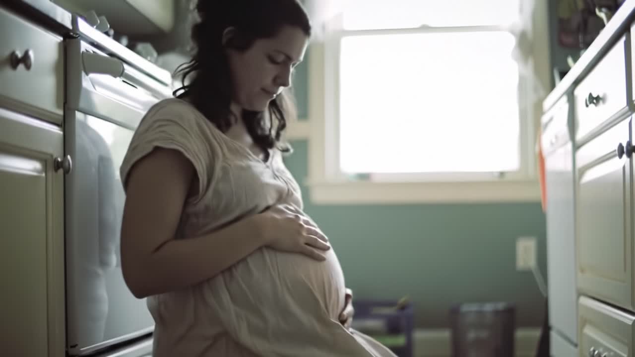 부에서 임신 한 여자