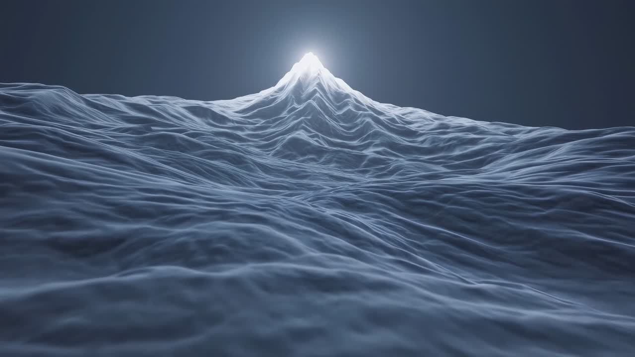 Picco di montagna digitale astratto con luce brillante