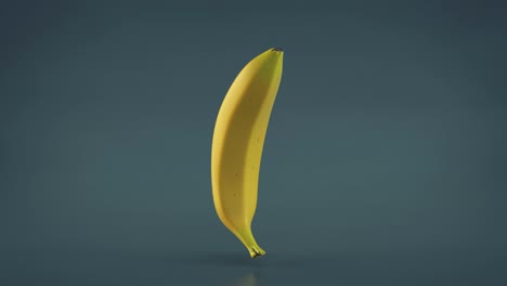 single banana is rotating 3d render seamless loop animation