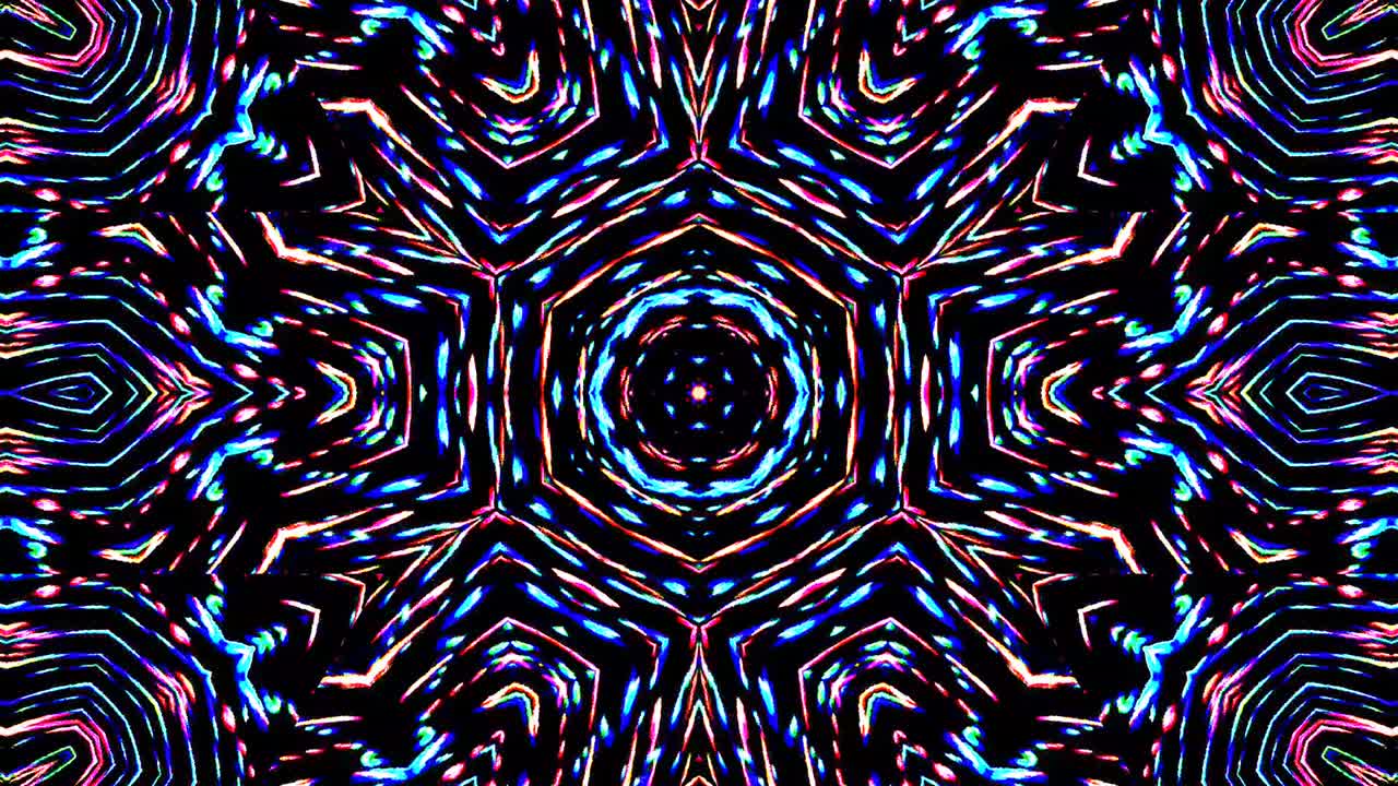 abstract caleidoscopio brillante hermosa línea roja azul movimiento suave con movimiento de luz brillante