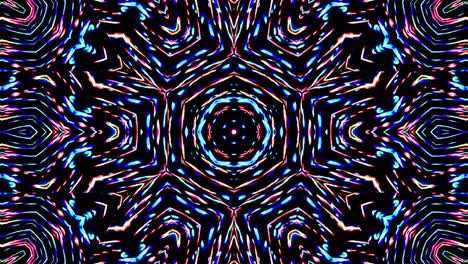 abstract caleidoscopio brillante hermosa línea roja azul movimiento suave con movimiento de luz brillante