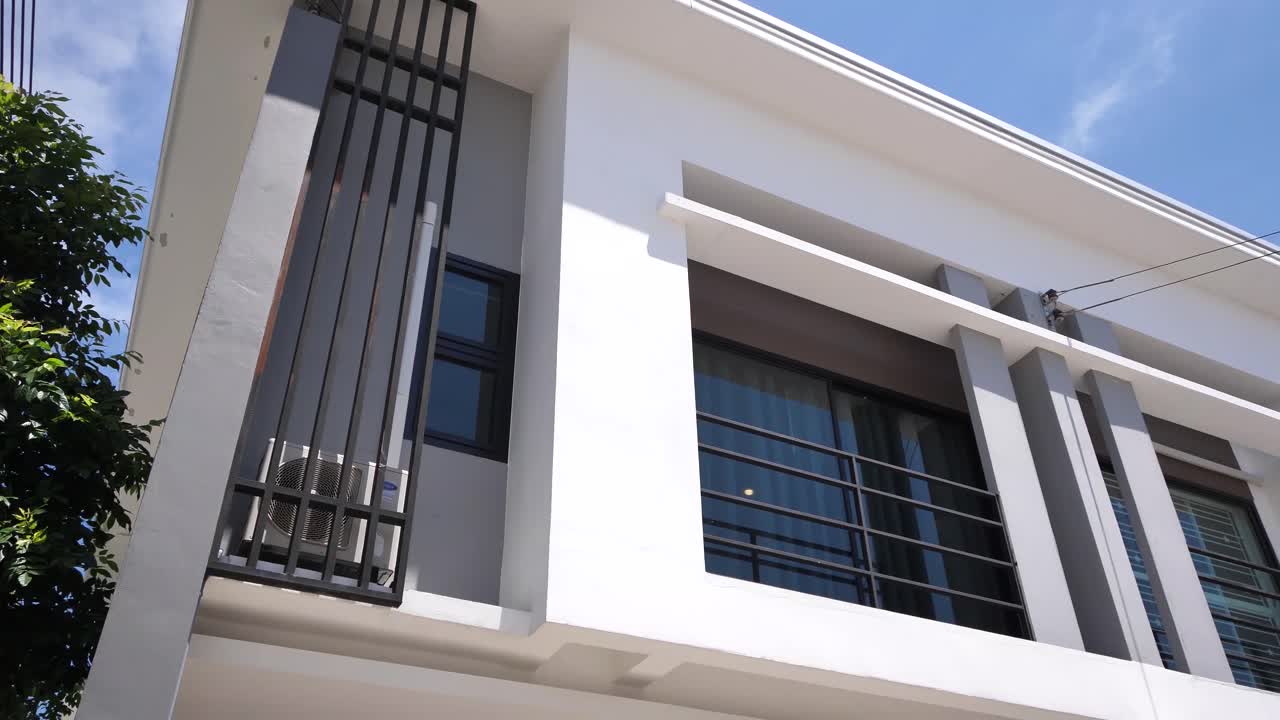 material de archivo del diseño exterior de la casa contemporánea moderna