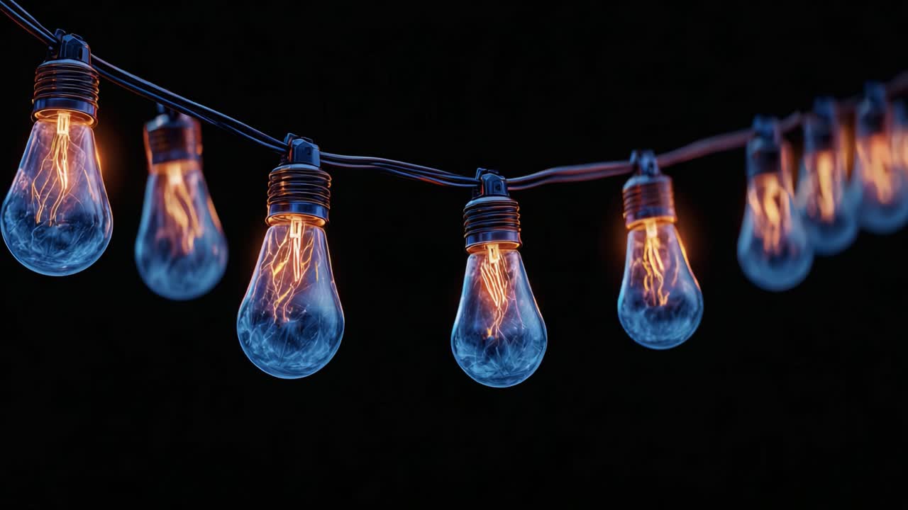 A Photogenic Display of Vintage Edison Bulbs Glowing Warmly Against a Dark Background, Capturing the Essence of Nostalgia and Ambient Lighting in Style