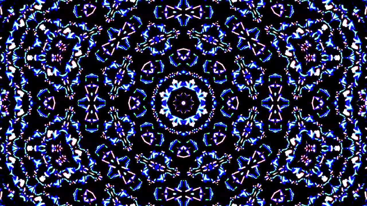 Beautiful abstract kaleidoscope that shines, a radiant light that regulates the subtle movements