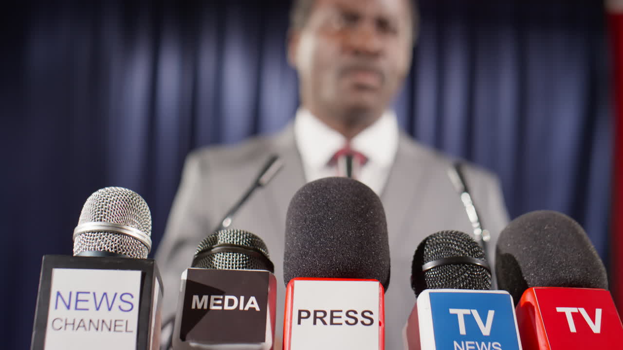 Microphones at Press Conference