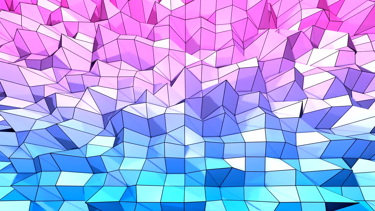 4k limpio bajo poli fondo animado en bucle. animación 3d sin costuras en estilo geométrico moderno con colores de gradiente modernos. fondo creativo simple. colores de gradientes rojos azules 7