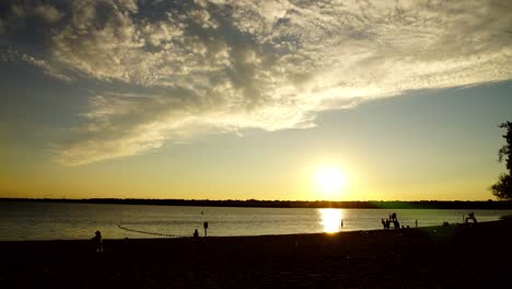 Time-lapse-of-Passing-Clouds-Over-the-Ocean-on-Britannia-Beach,-Ottawa