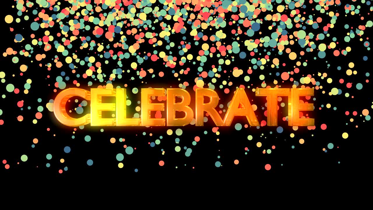 입자 다채로운 배경으로 텍스트를 축하