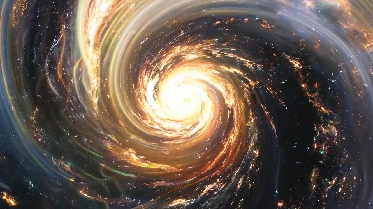 Abstract Swirling Spiral Galaxy in Deep Space