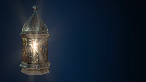 ramadán, la linterna islámica gira lentamente en un bucle.
