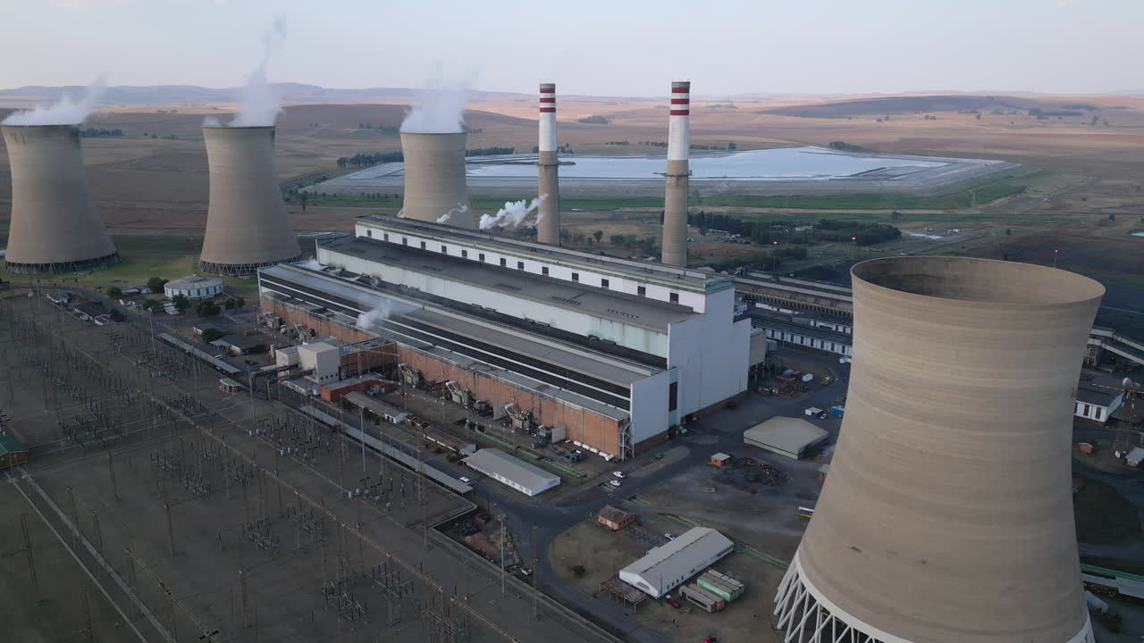 Cooling towers of coal burning power station in South Africa
