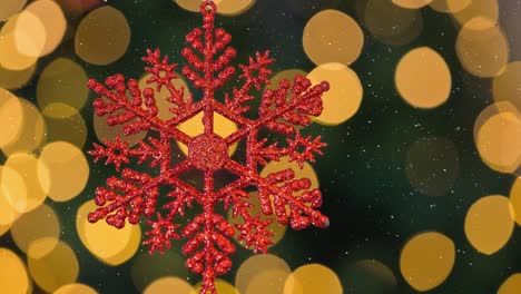 Falling-snow-and-snowflake-Christmas-decoration