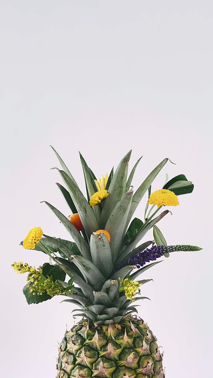 Pineapple with Flowers Arrangement