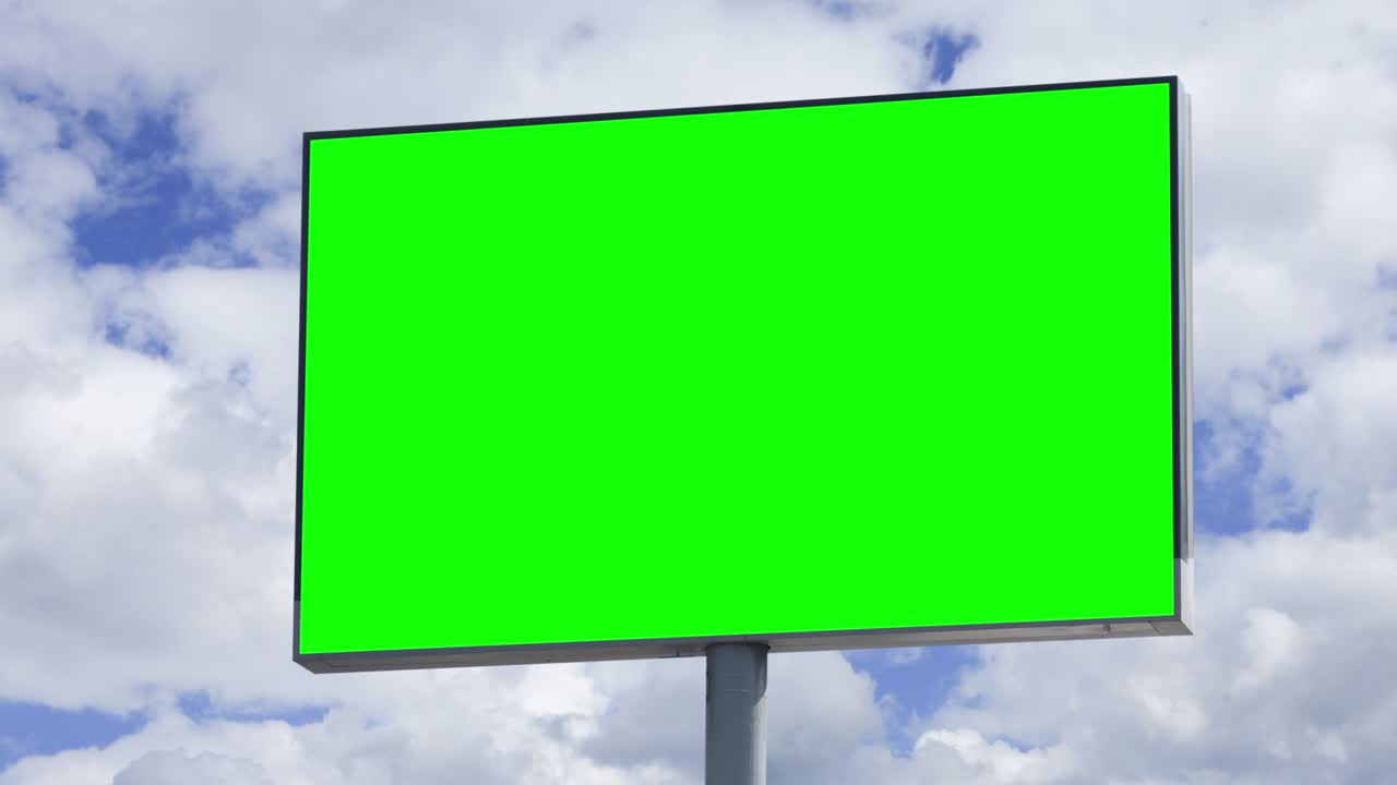 녹색 스크린 빈 광고판과 크로마 키