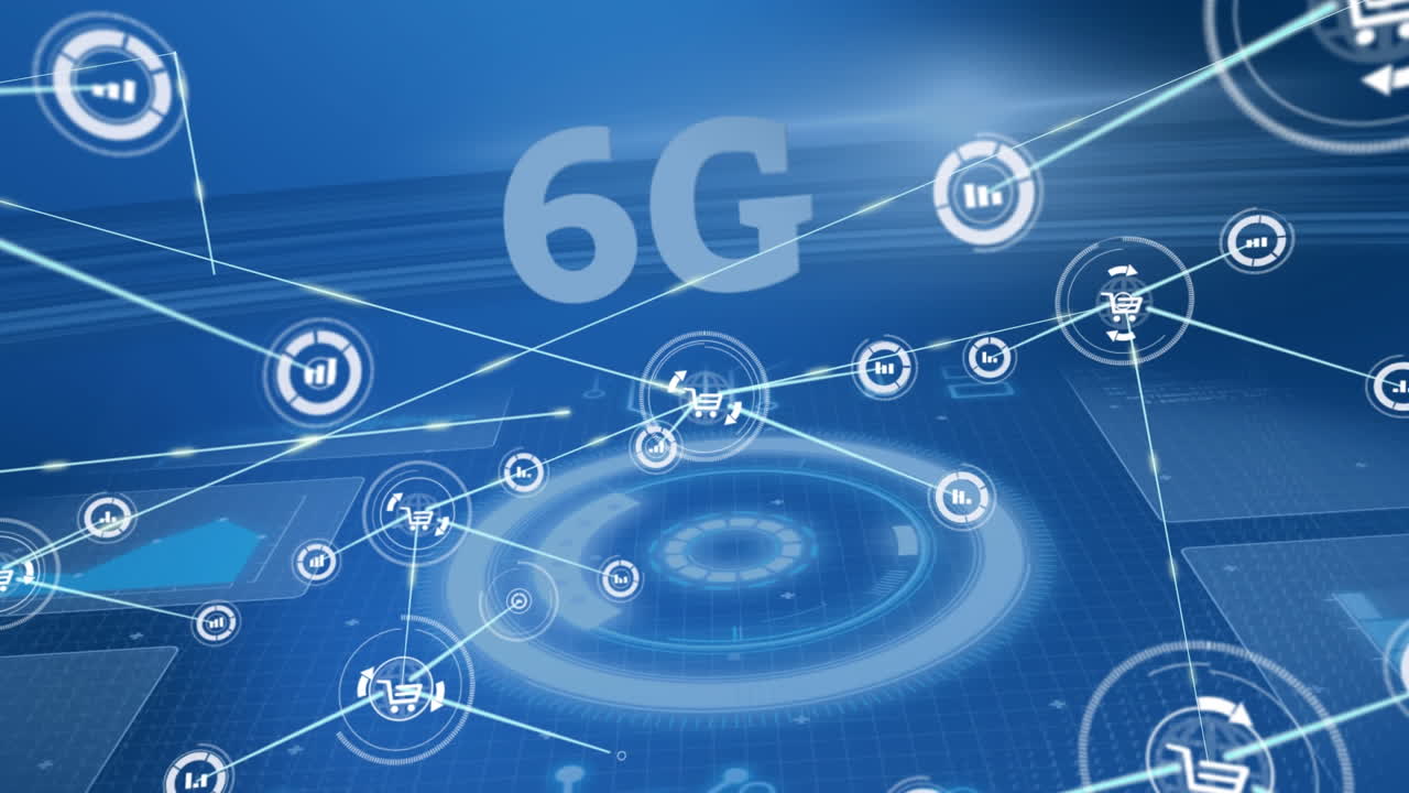 6g 텍스트를 통한 연결 네트워크의 애니메이션