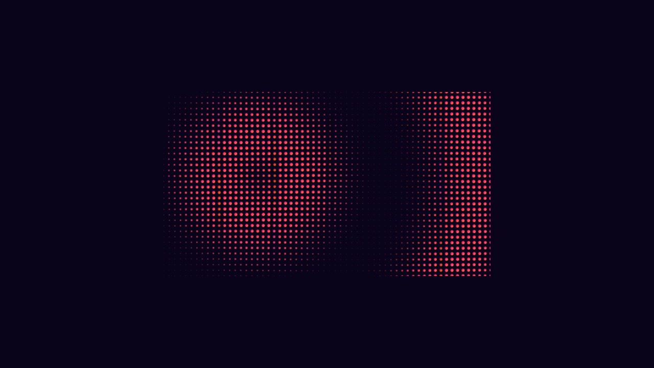 Grafica in movimento astratta di punti mezzotono rosa pulsanti
