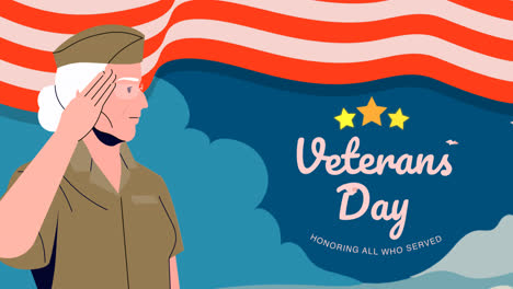 an animation of a flat veterans day instagram posts collection