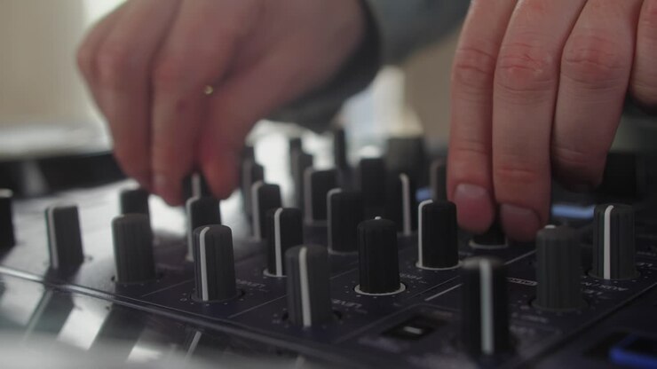 DJ che mescola la musica
