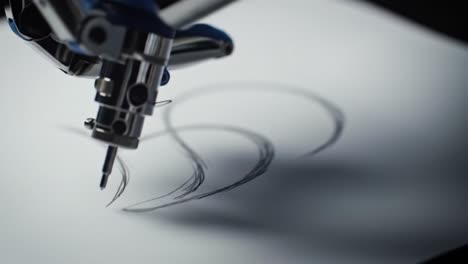 artistic exploration: a close-up view of a tattoo machine skillfully creating intricate lines on blank paper